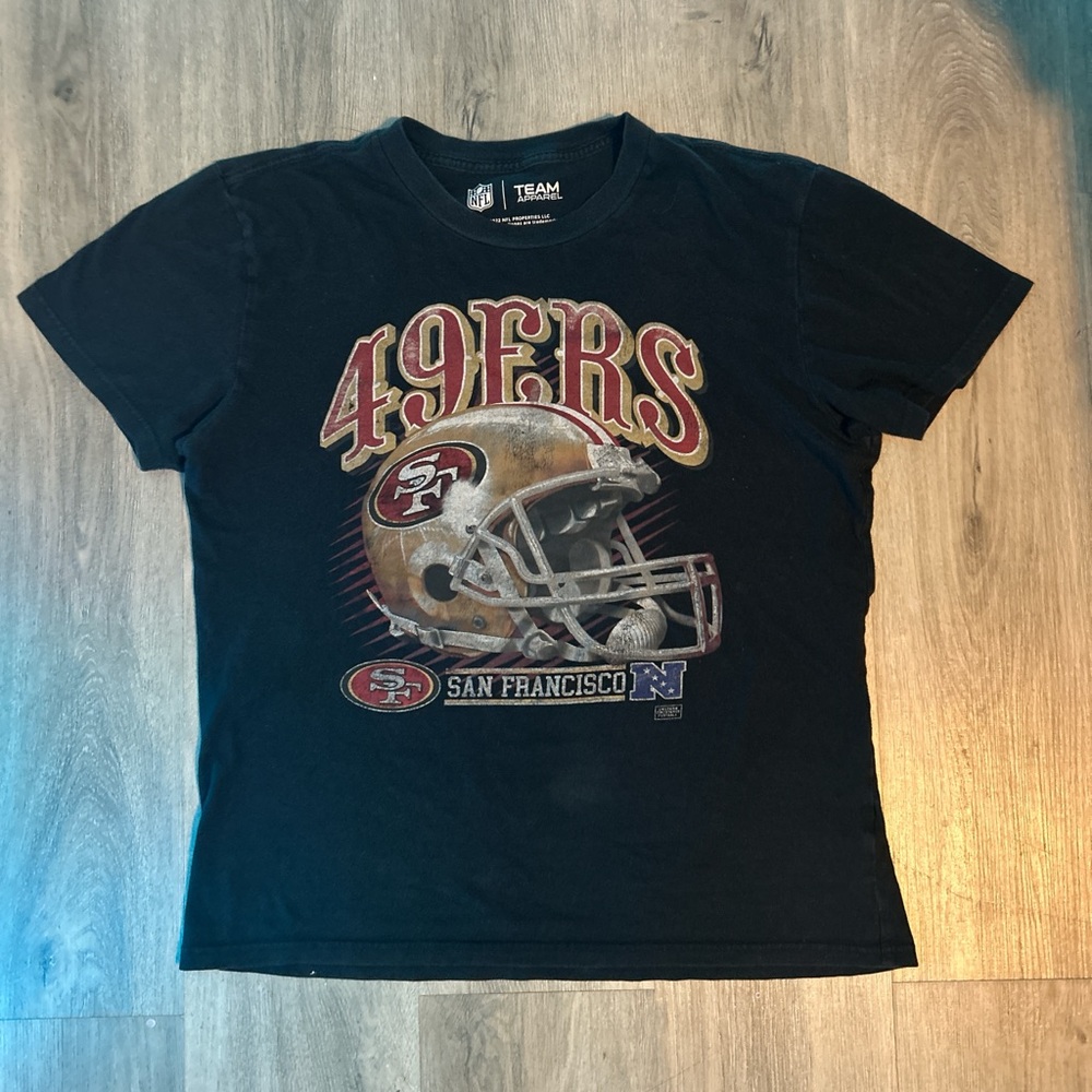 Team Apparel Black Short Sleeve Tee with Sports Theme